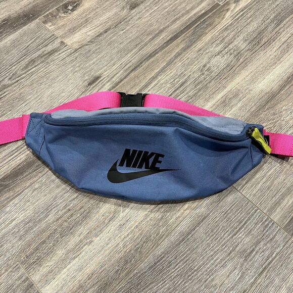 Nike Handbags - Nike Hip Pack Waistpack Bum Bag Heritage Fanny Belt Crossbody Bag BLUE/PINK